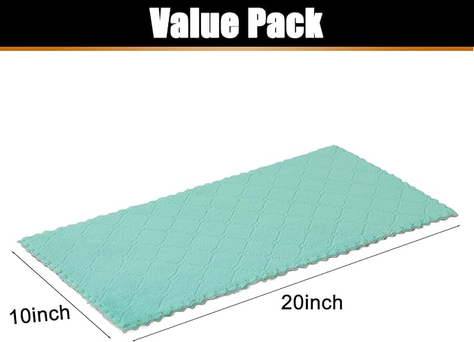 Mordimy 24 Pack Kitchen Towels (20" x 10", Green & Pink), Super Soft and Absorbent Dish Towels, Coral Velvet Microfiber Cleaning Cloth, Nonstick Oil Fast Dry Dish Cloths
