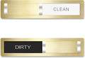Dishwasher Magnet Clean Dirty Sign, Stainless Steel Magnetic Clean Dirty Dishwasher Sign,Matte Brushed Surface Cleaning/Dirt Indicator with Strong Magnet, Home Kitchen Organize (Brushed Gold)