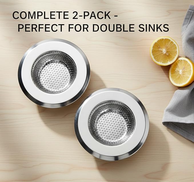 3-Pack 4.5 Inch Sink Strainers with Micro Mesh – Stainless Steel Kitchen Drain Strainer Basket, Dishwasher Safe & Rust-Proof, Fits Most Standard Sinks