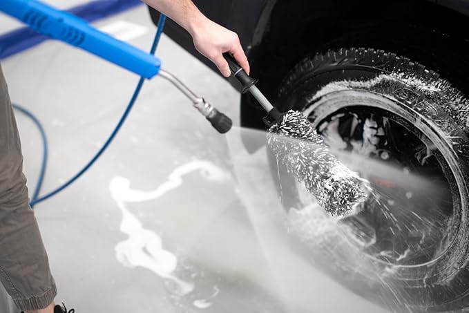 Detail Factory - Wheel Brush Kit with Interchangeable Microfiber Covers - Ultra-Soft Cleaning, Washing and Detailing Wheels, Tires, and Rims - Solar Flare