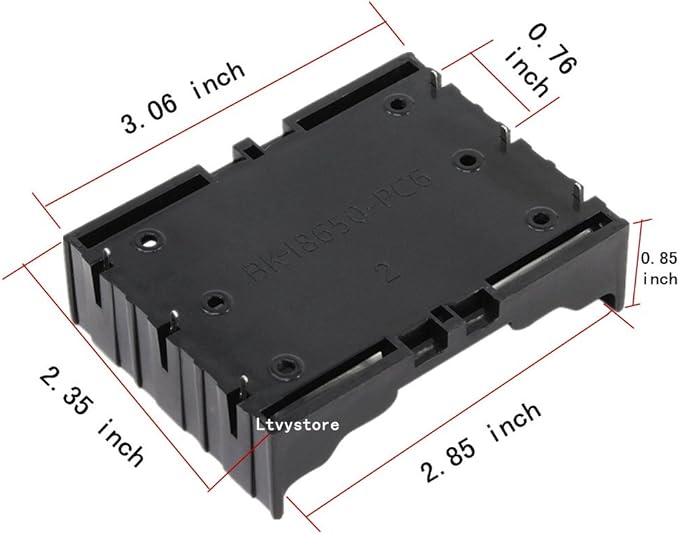 18650 Battery Case Holder, 5 Pack 3 Slots x 3.7V DIY Battery Storage Box, in Parallel Black Plastic Batteries Case with Pin for 3 x 18650