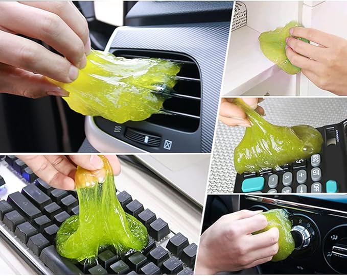 Tyenaza Car Cleaning Gel, Universal Detailing Automotive Dust Cleaning Tools, Car Crevice Cleaner Putty Cleaning Keyboard Cleaner for Car Vents(200g)