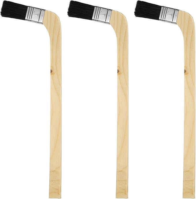 HARFINGTON Paint Brush 3Pcs 1" Brush Width Reusable Variety Angled Bend Brushes Radiator Paint for All Latex Oil Painting Furniture Walls Treatment, Black