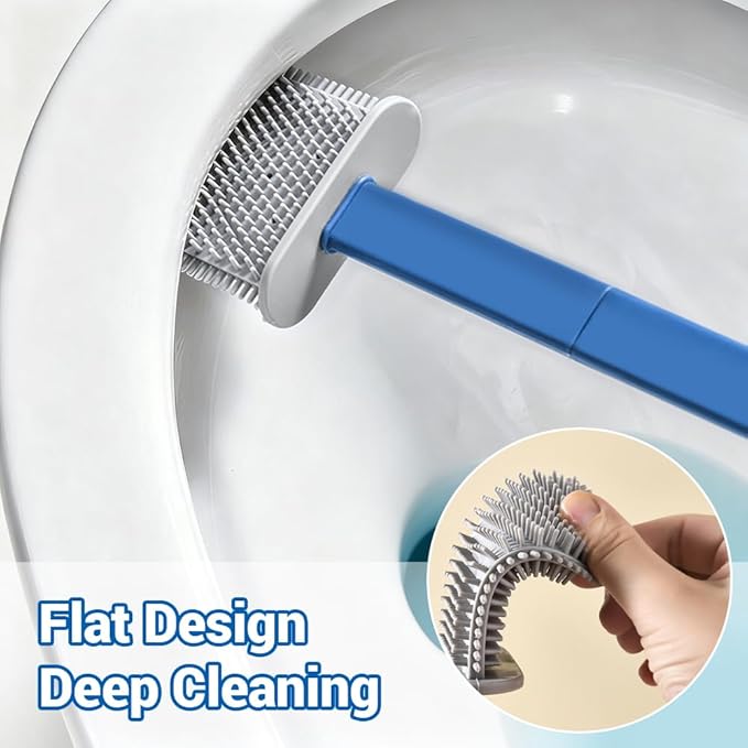 Toilet Brush Set, Bathroom Accessories, Toilet Bowl Cleaners, Deep Cleansing Multifunctional Hanging Toilet Brush Set for Bathroom(Bule)
