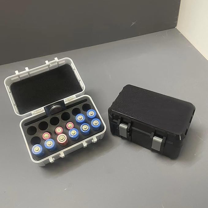 MEETOOT AA/AAA Button Batteries Universal Storage Box Sealed Sponge Cushioning Storage Waterproof and Shockproof