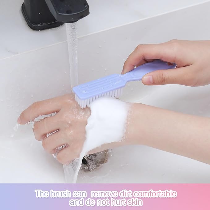 Patelai 15 Pieces Nail Brush Handle Grip for Cleaning Fingernails Toes Scrub Manicure Pedicure(Macaron Colors)