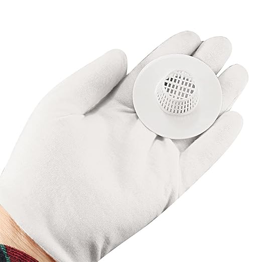 uxcell Bathroom Plastic Drain Hair Stopper Strainers Sink Drainer Screen Net White 4pcs