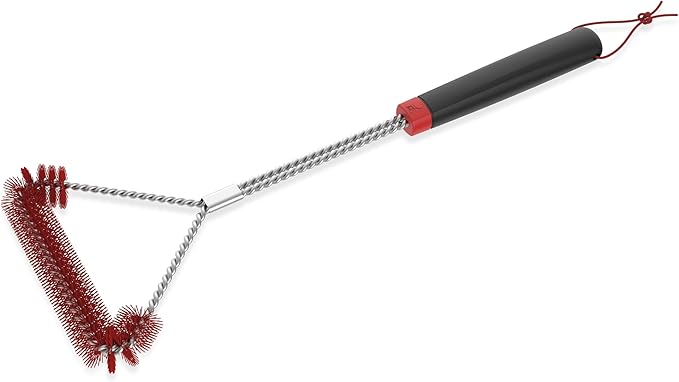 Weber Cold Clean Grill Brush, 18" – Heavy‑Duty Nylon Bristle Brush for Cleaning Cool Grates, 3-Sided T-Shaped Design