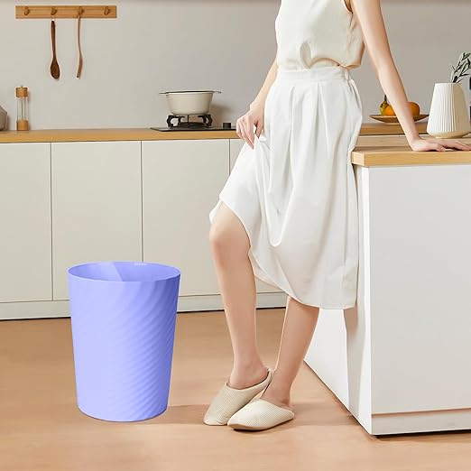Trash Can - Small Waste basketbin - 1.8 Gallon- for Office,Home,Bathroom,Kitchen - Purple