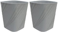 DAJITRE Small Plastic Trash Can Wastebasket Recycling Bin for Bathroom, Dorm, Bedroom，Home Office, Garbage Can for Bedroom, Kids Room (2, Grey)