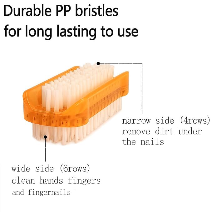Nail Brush Two Sided Hand Fingernail Scrub Brushes Soft Stiff Bristles Scrubber Nails Toes Cleaning Brush for Men Women Kids 4 PCS