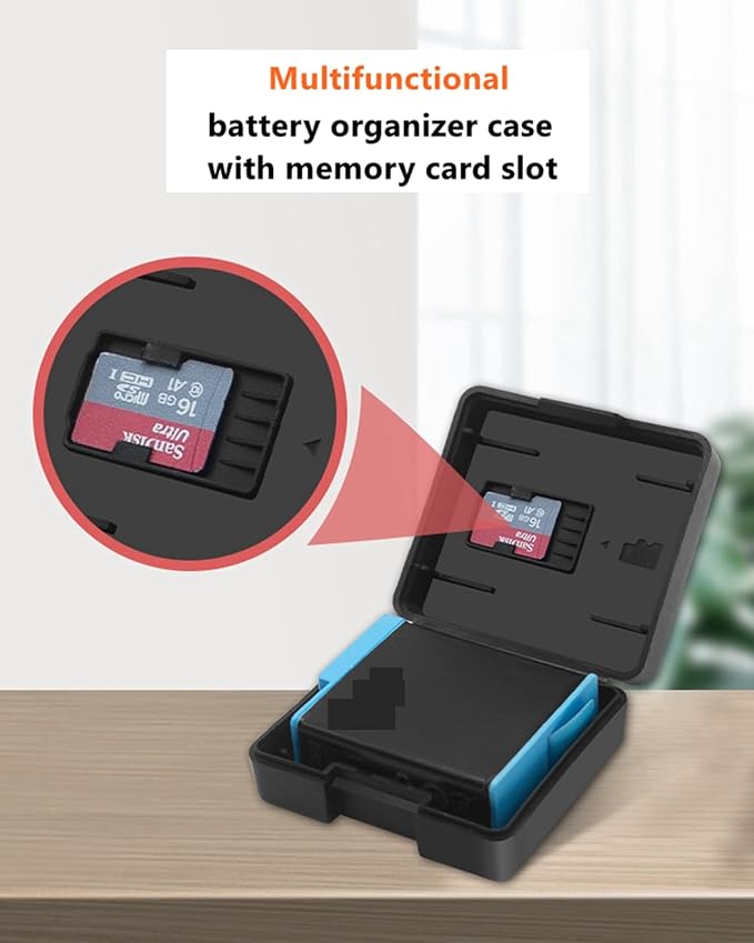 Pack of 5 Protective Storage Case Compatible with Battery of Gopro Hero 5/6/7/8/9/10/11/12/13 Black Cameras, Multifunctional Battery Case Organizer Boxes with Memory Card Slot