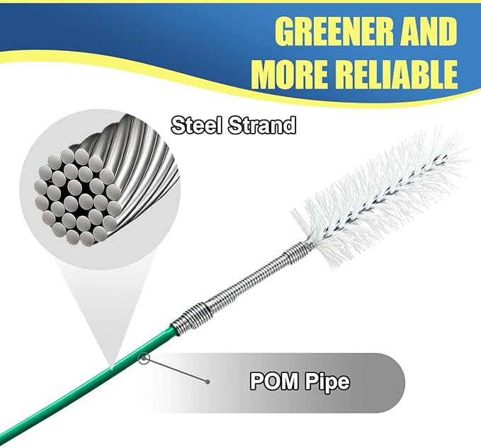 YoRise Car Sunroof Drain Cleaning Tool, 118 Inch Slim & Long Tube Cleaning Brush, No-Scratch Automotive Windshield Wiper Drain Hole Cleaner Brush, Flexible Vehicle Pipe Dredging Tool(2PCS)