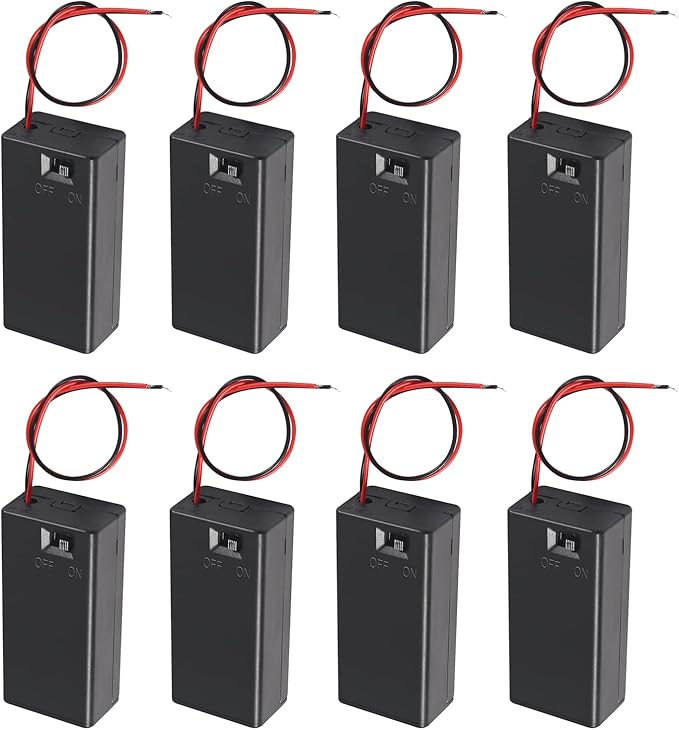 8pcs 9V Battery Holder 9V Battery Holder with Switch 9V Battery Case with Switch 9V Battery Case Holder with Cover Storage Case Holder
