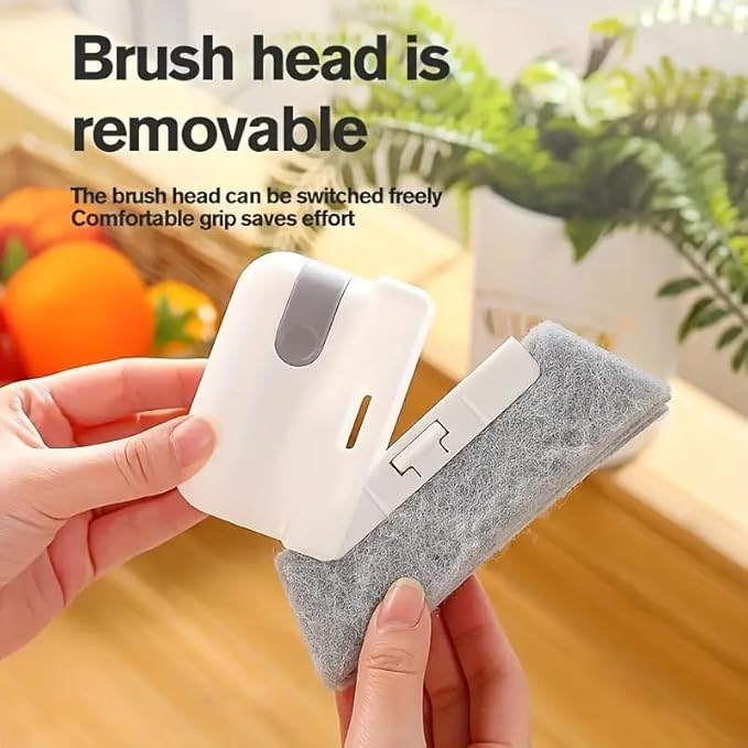 Window Track Cleaning Brush 3-in-1, Multi-Purpose Groove Brush with Replaceable Head, Window Sill & Sliding Door Track Cleaner for Tiles, Blinds, Car Vents, Corners & Small Spaces