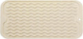 Silicone Dish Drying Mat for Multiple Usage, Easy clean, Eco-friendly, Heat-resistant Dish Drainer Mat for Kitchen Counter,Sink,Refrigerator or Drawer liner (12" x 6", BEIGE)