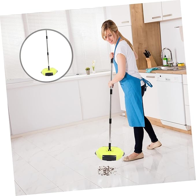 Multi Function Household Cleaning Sweeper Broom with Dustpan and Trash Bin Rotating Floor Mop in Random for Efficient Home Cleaning