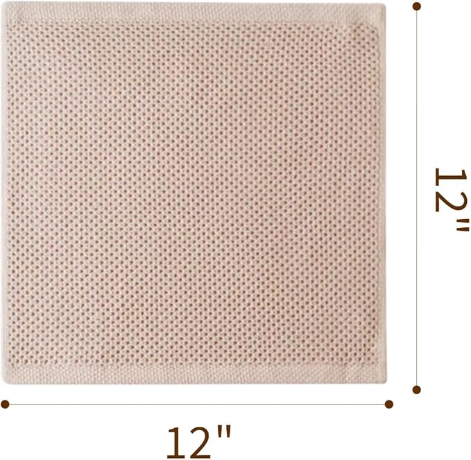 Cotton Dish Towels 6 Pack,12x12 Inch – Super Absorbent, Quick-Dry & Reusable Kitchen Cleaning Cloths, Lint-Free Washable Towels for Dishes, Glass & Household Use(Beige)