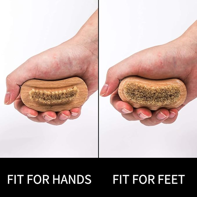 Two-side Wooden Nails Brushes for Fingers, Natural Wood and Bristle Cleaning Acrylic Nail Art Brush, Fingernail & Toenail brushes for Women, Men, Girls, Manicure Pedicure Nail Scrubber Home & Salon