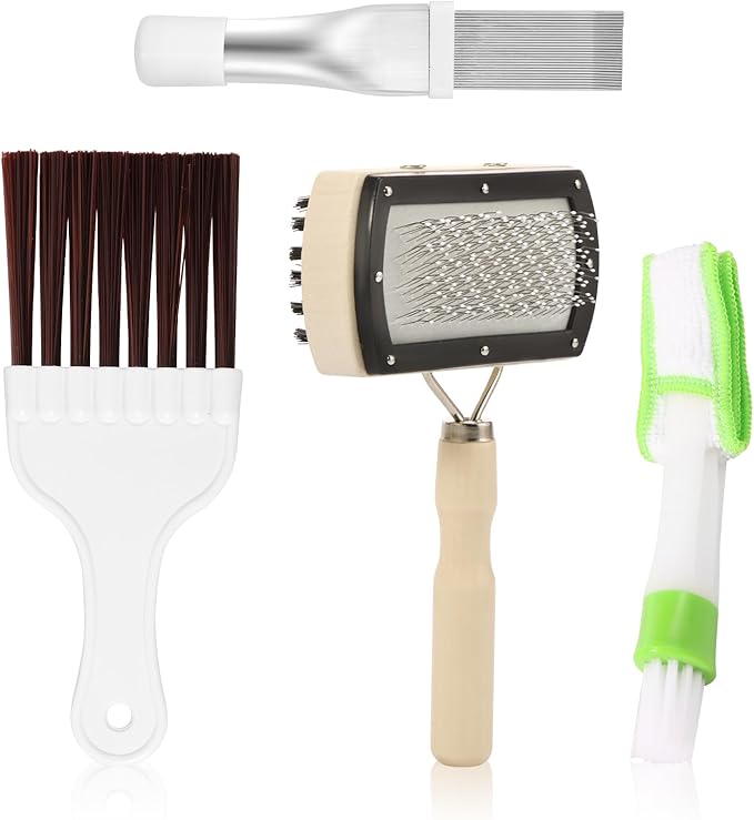 4Pcs Air Conditioner Fin Cleaning Brush Double Sided AC Coil Cleaner Efficient Conditioning Condenser Blade Tool for Home