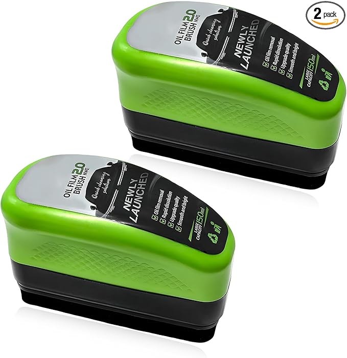 2PCS Automotive Oil Film Cleaning Brush, Professional Grade Windshield Cleaning Board for Clear Vision, Reusable Oil Film Remover Streak-Free Glass Coating Brush for Car Windows