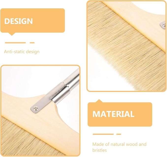 Anti-Static Broom Soft Bristle Brush Sweeping Brooms for Kitchen Bedroom Bathroom Wooden Handle