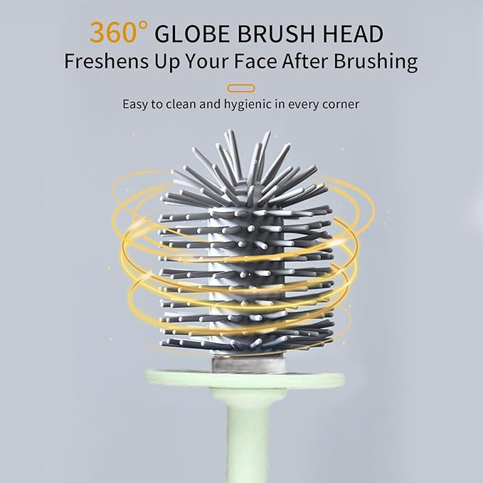 Plastic Toilet Brush Set, Strawberry Green, Bathroom Accessories, Includes 2 Toilet Brushes & Holder