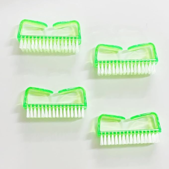 4Pcs Nail Brushes for Cleaning Fingernails, Manicure Tools Scrub Brushes Kit, Toenail Brush to Clean Under Nails Pedicure Foot Small Brush Women Men (Green)