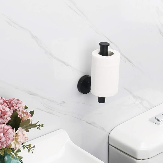 NearMoon Bathroom Toilet Paper Holder, Premium SUS304 Stainless Steel Rustproof Wall Mounted Toilet Roll Holder for Bathroom, Kitchen (1 Pack, Matte Black)