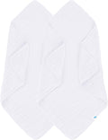 SWEET DOLPHIN Muslin Baby Bath Towels Blanket - 2 Pack 100% Cotton Towel for Babies, Infants, Toddlers - 40x40Inch - Highly Absorbent, White