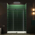 Woodbridge 56-60" W x 80" H Frameless Single Sliding Shower Door with Tempered Glass & Explosion Proof Film in Matte Black Finish