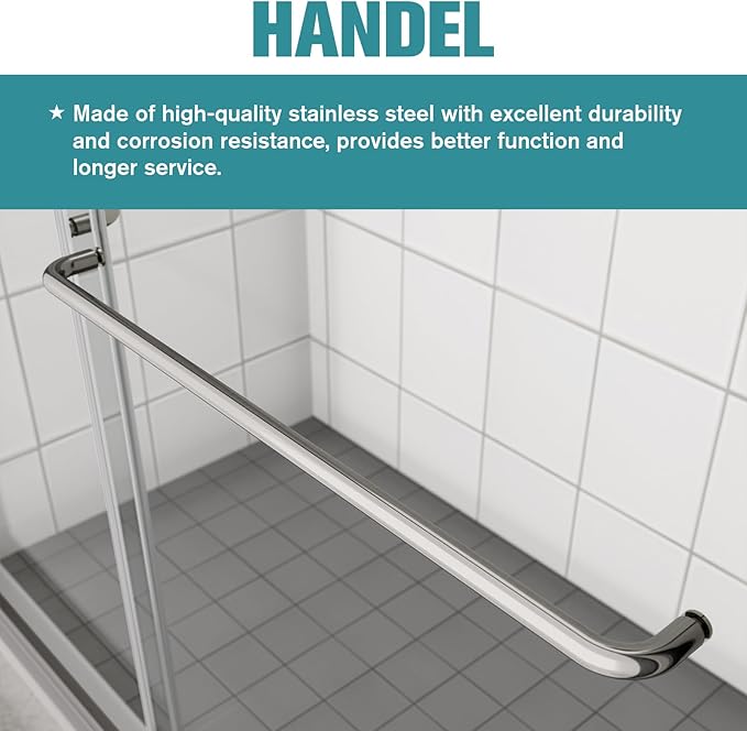 Bypass Glass Shower Door 44-48" W x 70" H with 1/4" Clear SGCC Tempered Glass, Semi-Frameless Double Sliding Shower Door, Easy to Clean, Easy to Install, Chrome
