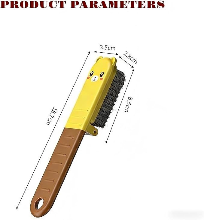 Little Bear Folding Portable Shoe Brush,Multi Functional Bristle Cleaning Brush for Clothes, Carpet,Bathtub,Toilet, Etc(Khaki)