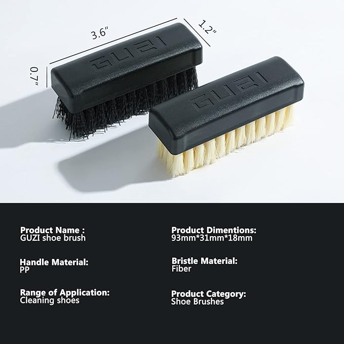 GUZI 2Pcs Professional Cleaning Shoe Brush Plastic Soft Brush Hard Brush Household Cleaning Set Shoe Care Leather Care Shoe Brushes for Cleaning
