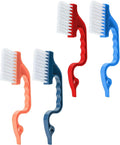 Slick- Window Track Cleaning Brush, 4 Pack, Colorful Ergonomic Handle, Built-in Scraper, Multipurpose, Window Track Cleaning Tools