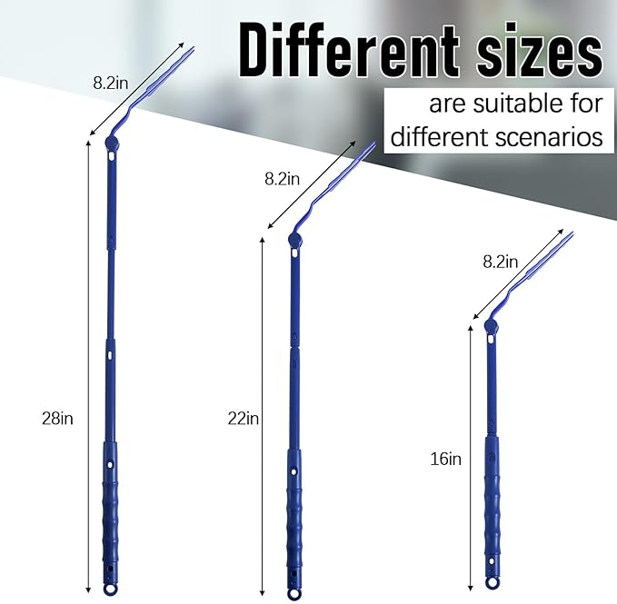 4 Pcs 3 ft Replacement Handles Compatible with Swiffer Duster Refill, Extended Handle, Removal Duty, Adjustable Length for Home Fan Window Cleaning (Blue)