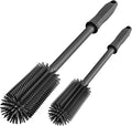 Long Silicone Bottle Cleaning Brush | 2 Pack| 16”+13”Water Bottle Brush Cleaner Brush for Hydro Flask,Glassware,Vacuum Sports Bottle&Vases,Silicone Water Bottle Cleaner Brush for Narrow Neck