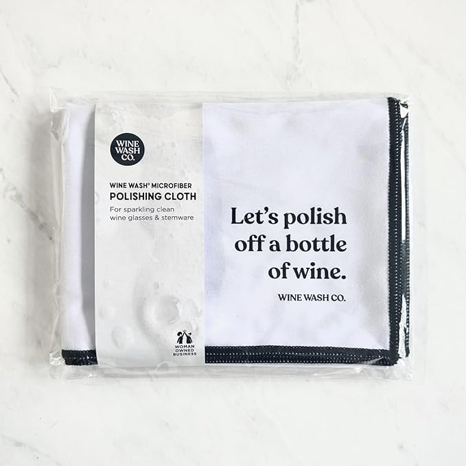 Microfiber Polishing Cloth for Wine Glasses & Stemware | Bar Towel | Wine Gifts