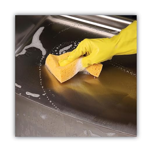 Boardwalk Medium Cellulose Sponge, 3.67 X 6.08, 1.55" Thick, Yellow, 24/carton