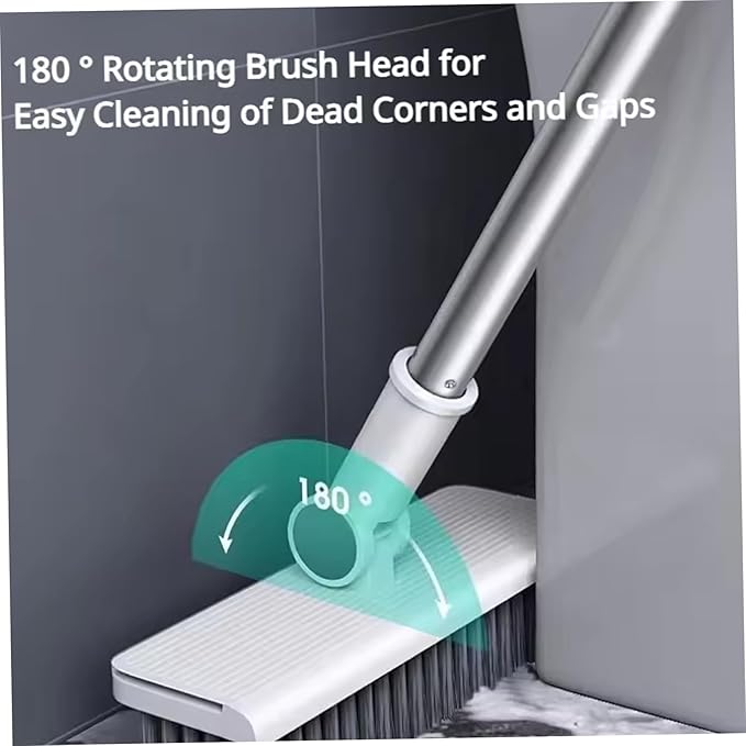 3-in-1 Broom with Dustpan Combo Set Foldable and Rotating Broom and Dustpan Set with Long Handle for Home Office School Dorm