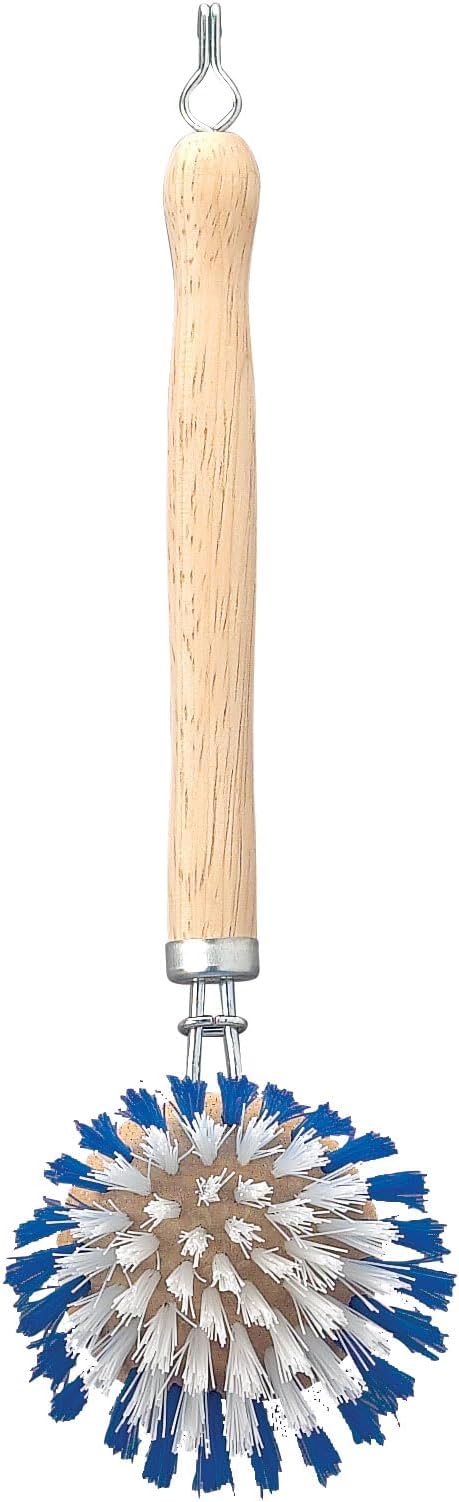 HIC Kitchen Dish Washing Vegetable Scrub Brush, Non-Scratch Nylon Bristles, Set of 2