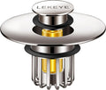 LEKEYE Bathroom Sink Stopper | Shower Drain Hair Catcher | Pop-up Sink Drain Stopper with Strainer | Bathroom Sink Plug for 1-1/8 to 1-1/2" Sink Drain Hole- Brushed Nickel
