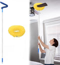 PATIKIL Ceiling Fan Cleaner Duster, 12.9" to 59", 2 in 1 Microfiber Duster Extendable Handle Fan Blade Cleaning Tool Removable Washable for Furniture Blind, Yellow