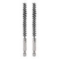 HARFINGTON 2pcs Stainless Steel Bore Brush 8mm Dia Cleaning Wire Brush with Handle 1/4 Inch Hex Shank for Tubes, Ports, Bearings