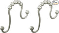 Moen Brushed Nickel Shower Curtain Rings with Double Hooks for Bathroom Shower Rod, (Pack of 24), SR2201BN