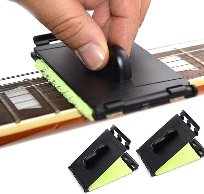 SAPHUE Guitar String Cleaner Clean Fretboard Cloth Tool Scrubber for Cleaning Maintenance Care Kit for Violin/Bass/Ukulele/Electric Guitars and Other Musical Instrument (Green, 12pack)