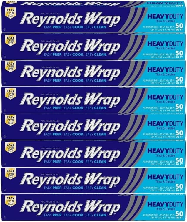 Reynolds Wrap Aluminum Foil, Heavy Duty, 50 sq ft (Pack of 8)