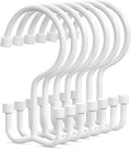 Goowin Shower Curtain Hooks, Shower Curtain Rings, Durable Shower Curtain Hangers Rust Proof, Double Glide Shower Rings for Curtain, Simple Shower Hooks for Shower Curtain, White, 24 Pack-Cylinders