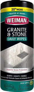 Weiman Granite Cleaner and Polish - 30 Wipes - For Granite Marble Soapstone Quartz Quartzite Slate Limestone Corian Laminate Tile Countertop and More (Pack of 1), Package May Vary