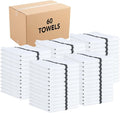 Arkwright Qwick Wick Bar Mop Towels Bulk - (Case of 60) 100% Cotton Quick Dry Dishcloths, Super Absorbent Multipurpose Cleaning Rags for Restaurants, Kitchen, Bathroom, Hotel, 16 x 19 in, Black Stripe